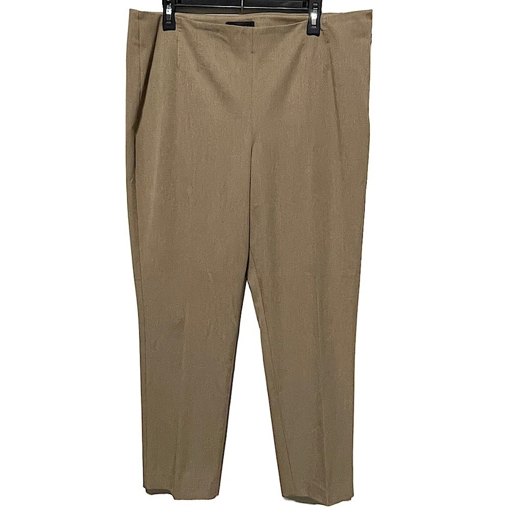 TALBOTS Women's Camel Stretchy Straight Leg Pants Side Zip Workwear Sz 16